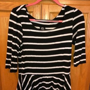 Bobeau Striped Pepplum Top